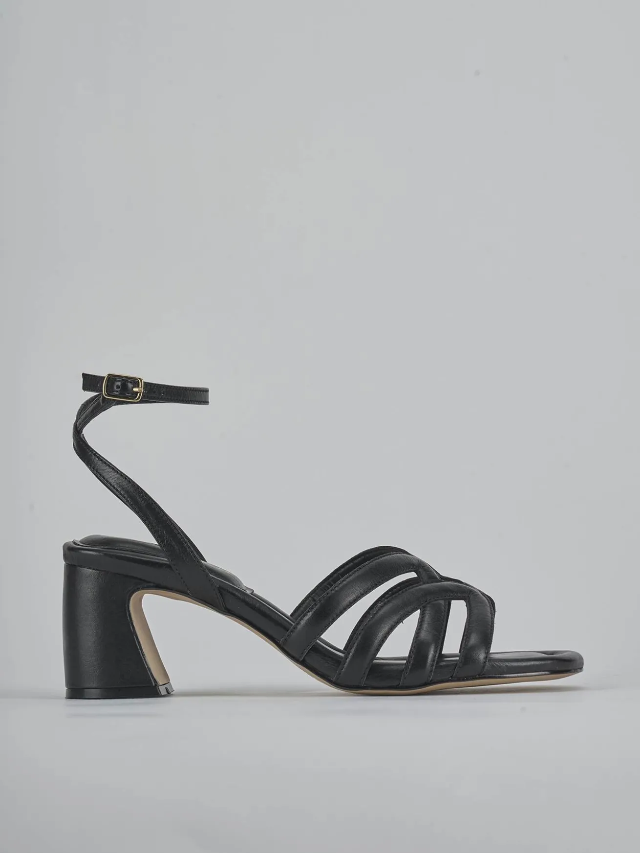 Sandali tacco 6cm pelle nero