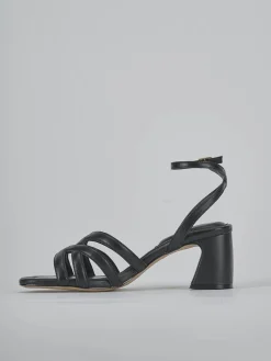 Sandali tacco 6cm pelle nero