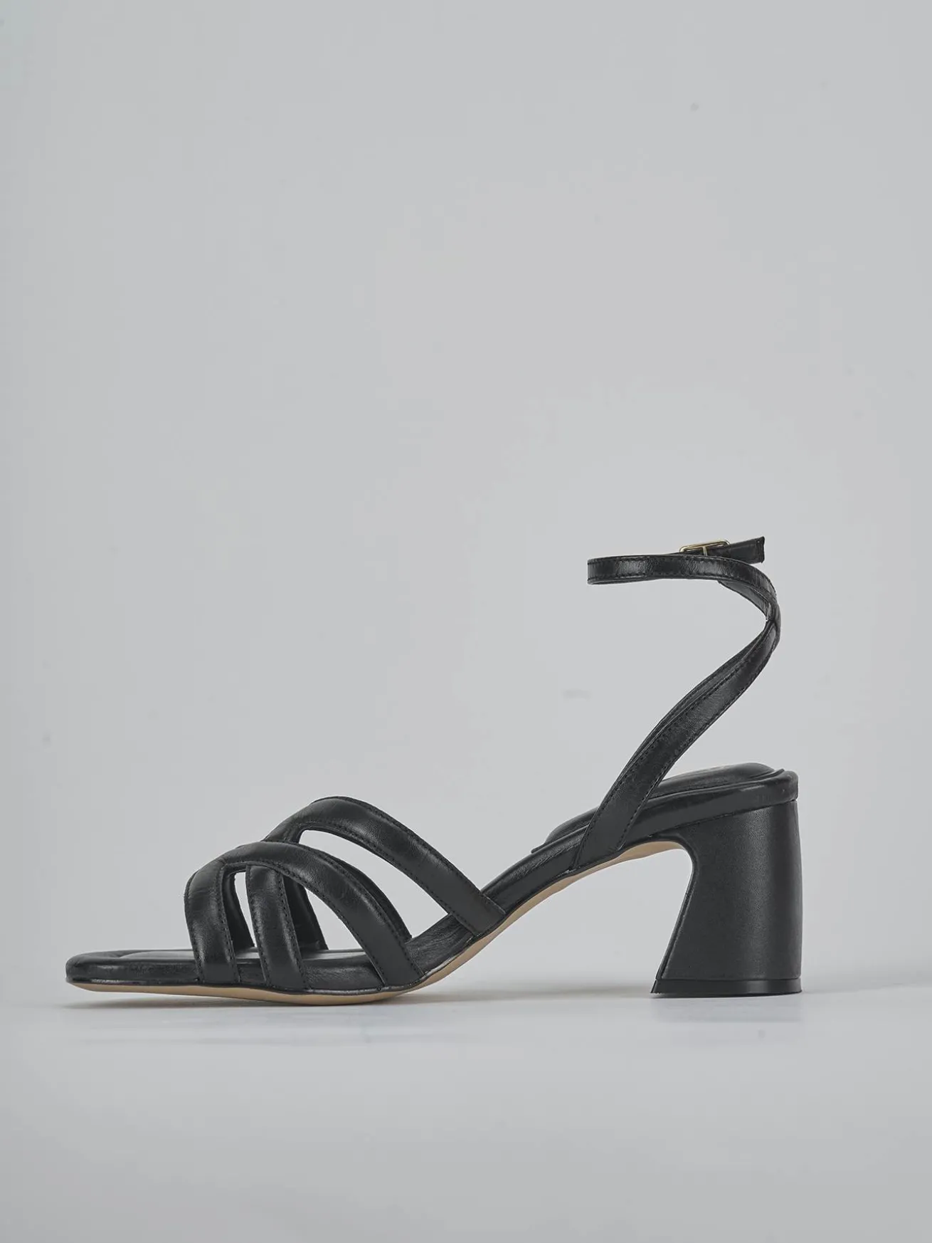 Sandali tacco 6cm pelle nero