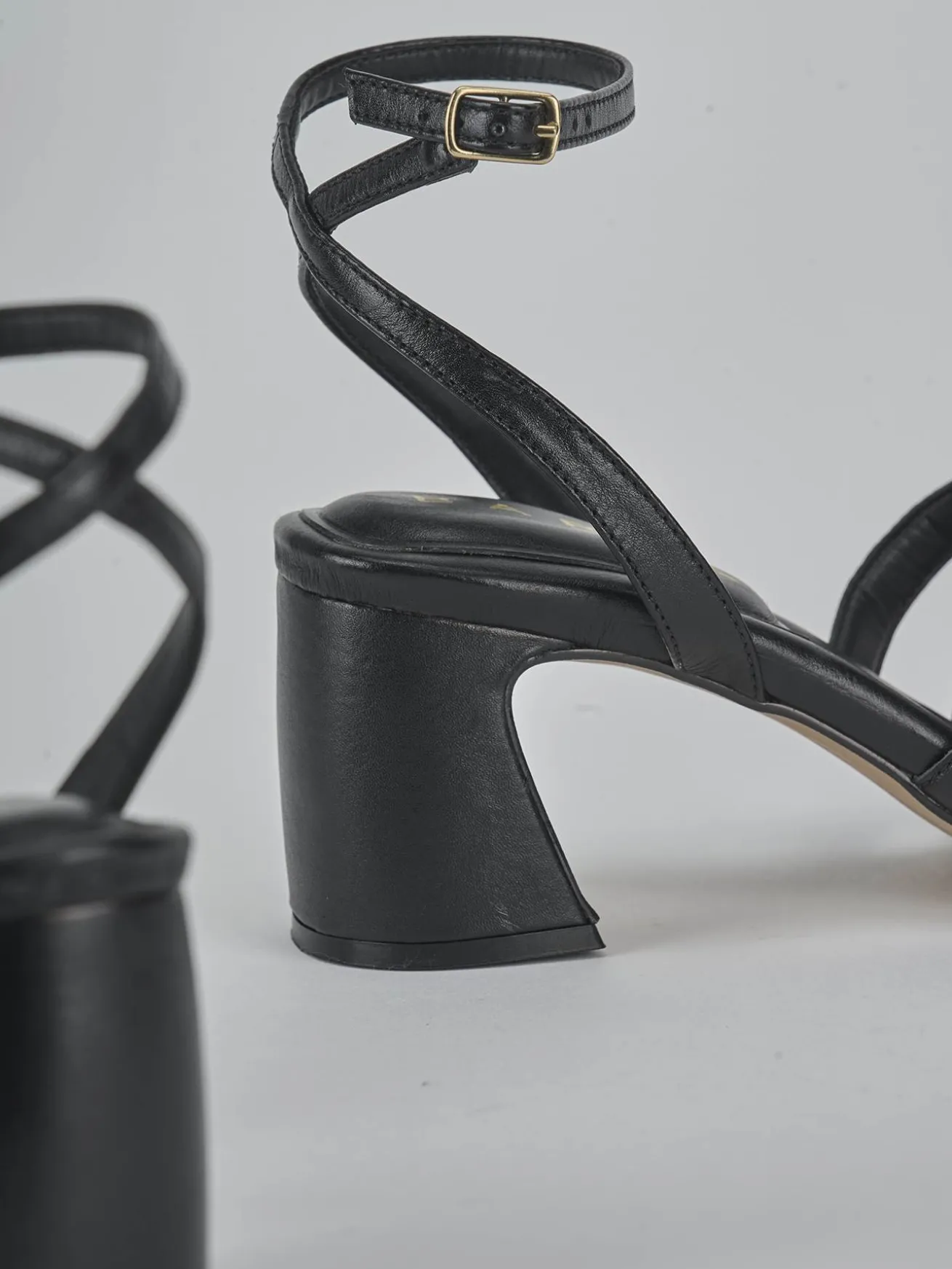 Sandali tacco 6cm pelle nero