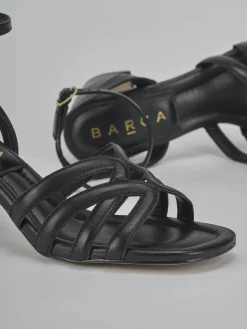 Sandali tacco 6cm pelle nero