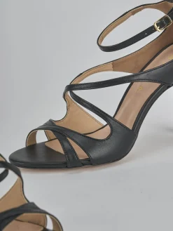 Sandali tacco 9cm pelle nero