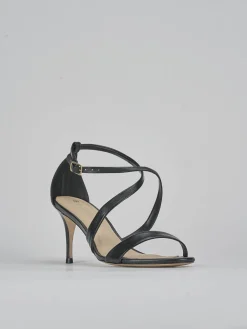 Sandali tacco 7cm pelle nero