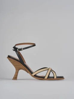 Sandali tacco 8cm pelle nero