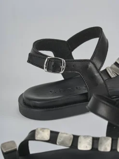 Sandali tacco 1cm pelle nero