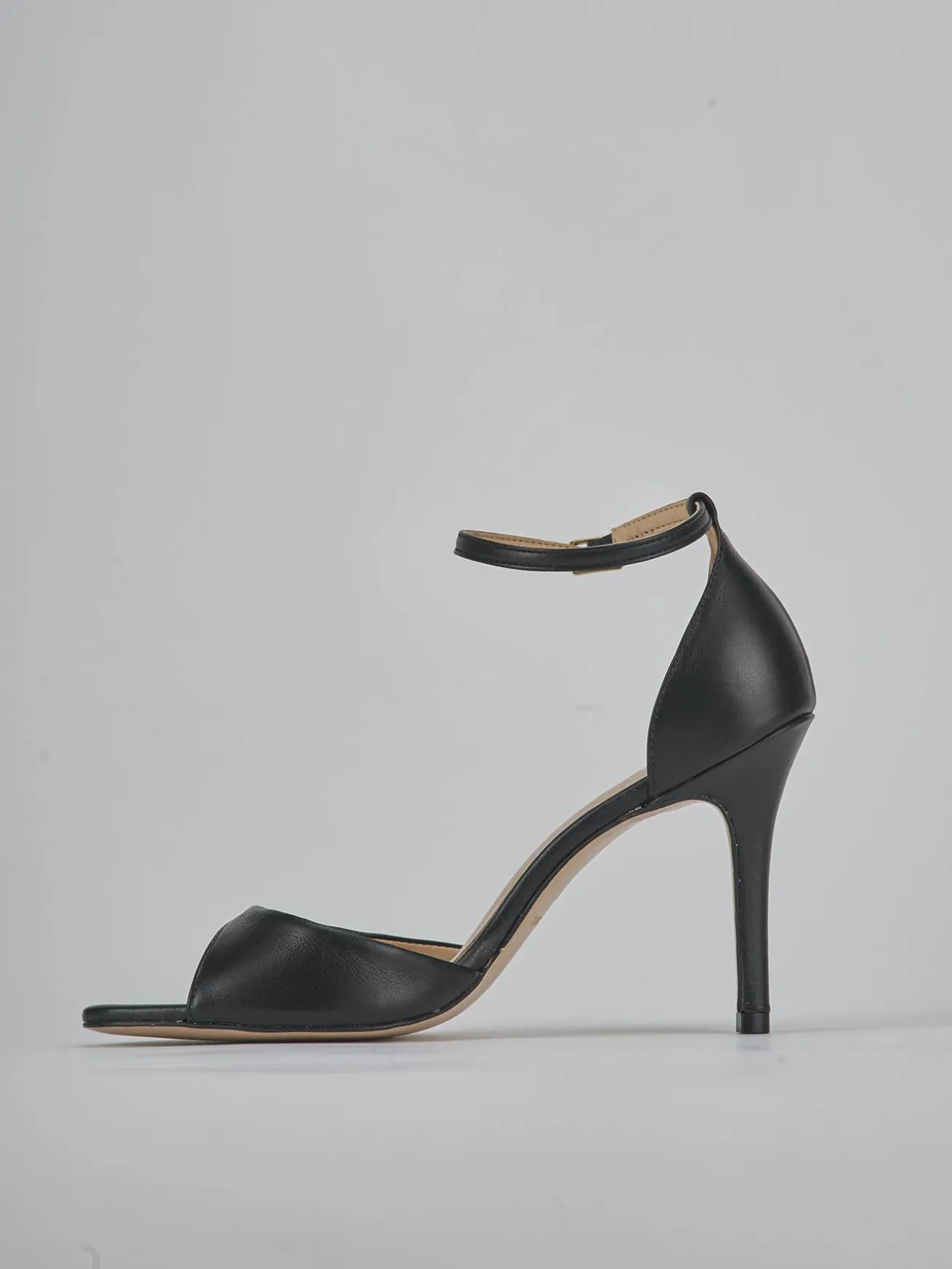 Sandali tacco 9cm pelle nero