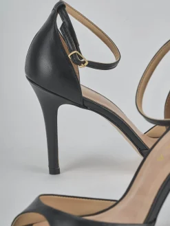 Sandali tacco 9cm pelle nero