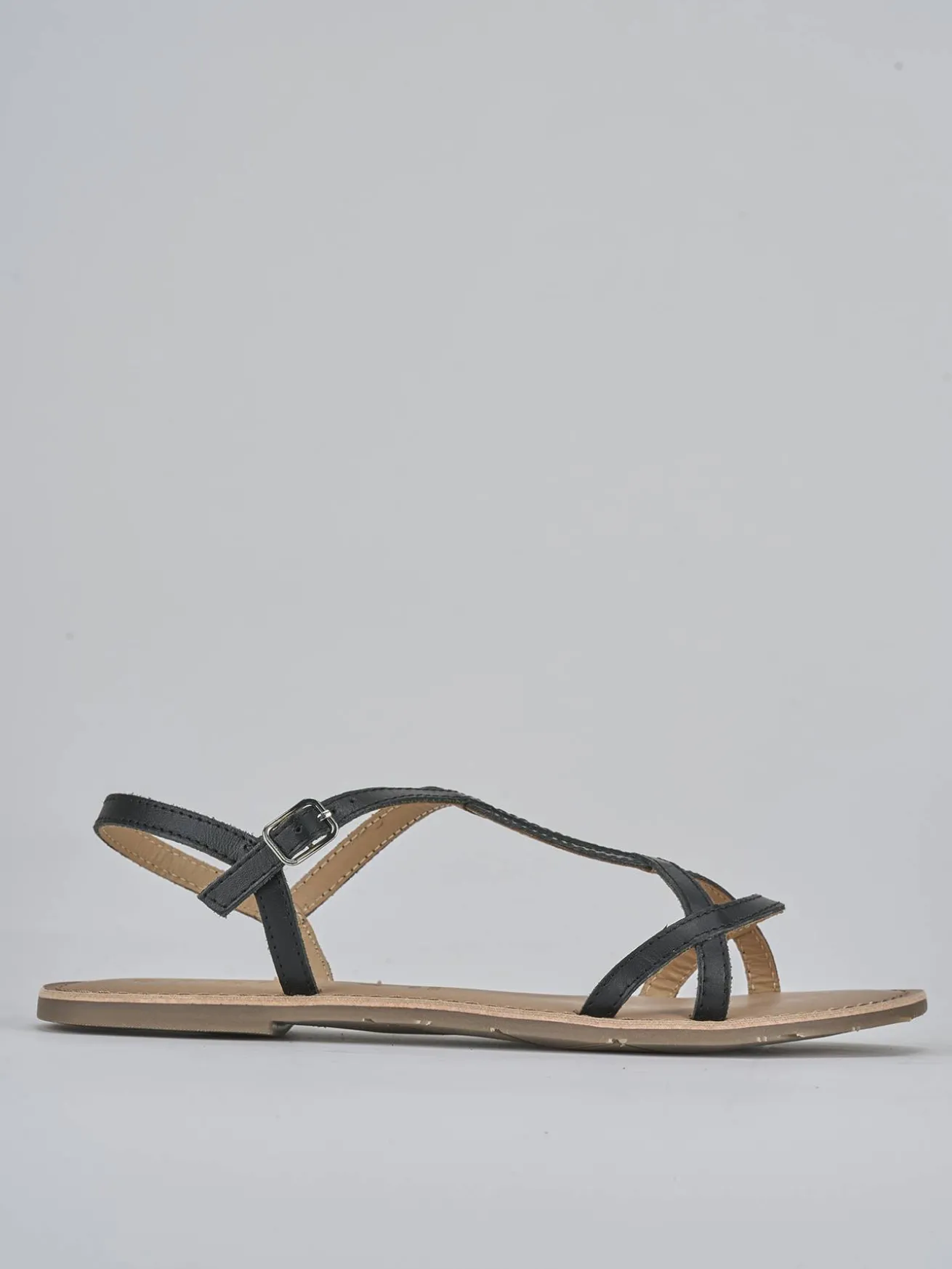 Sandali tacco 1cm pelle nero