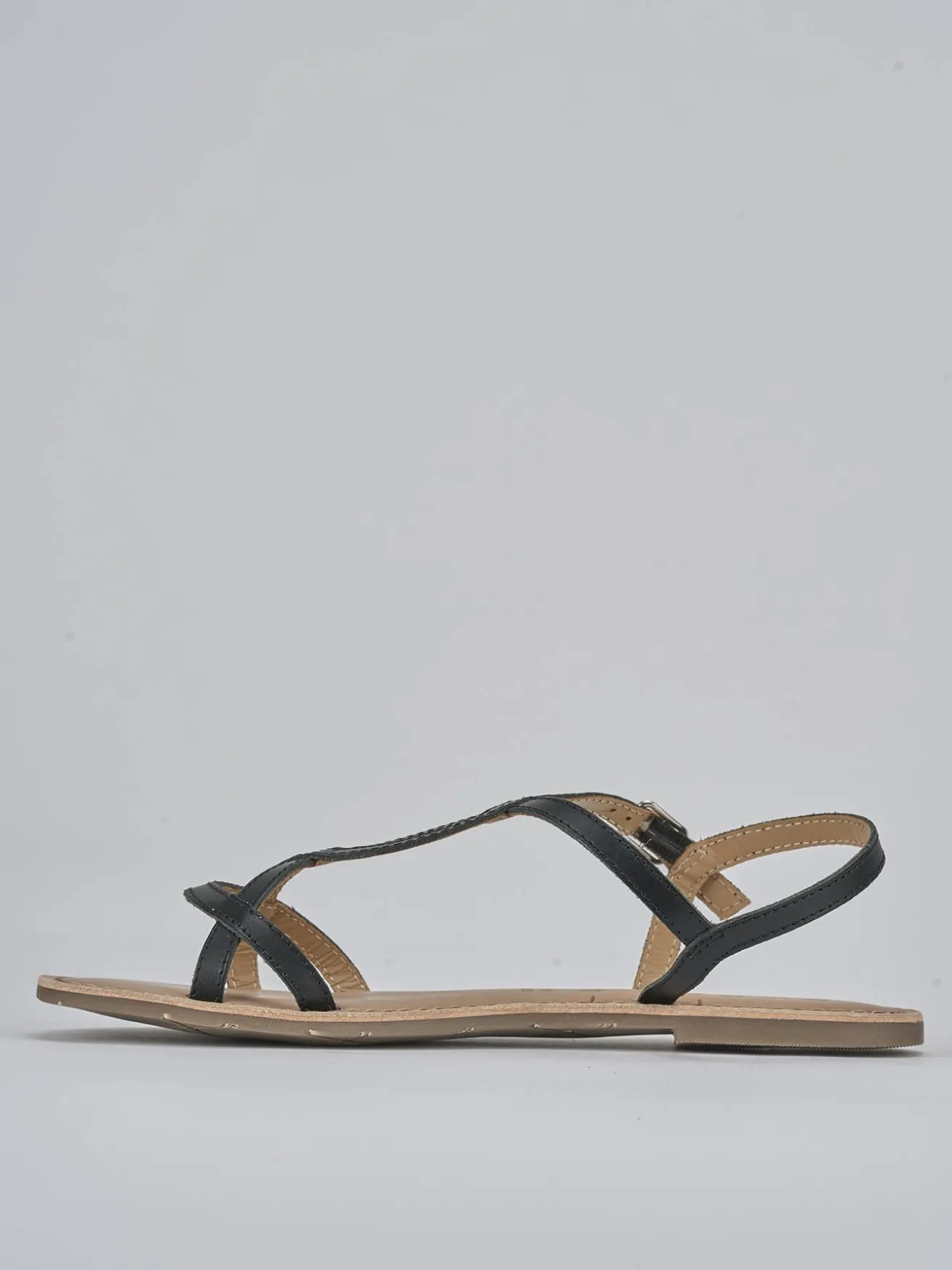 Sandali tacco 1cm pelle nero