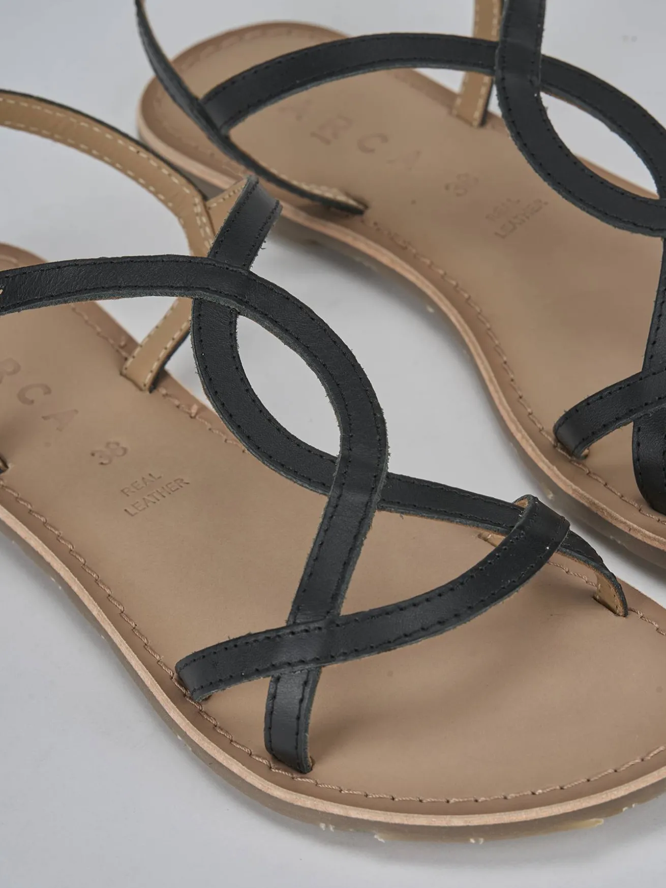 Sandali tacco 1cm pelle nero