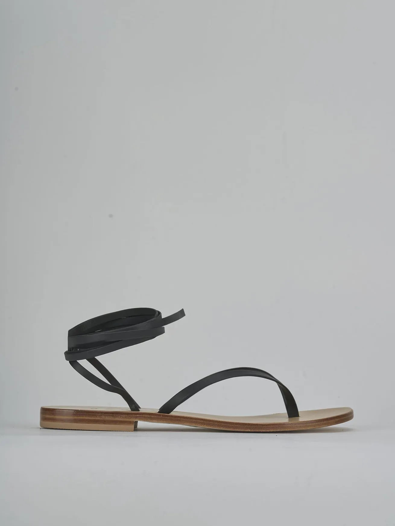 Sandali tacco 1cm pelle nero