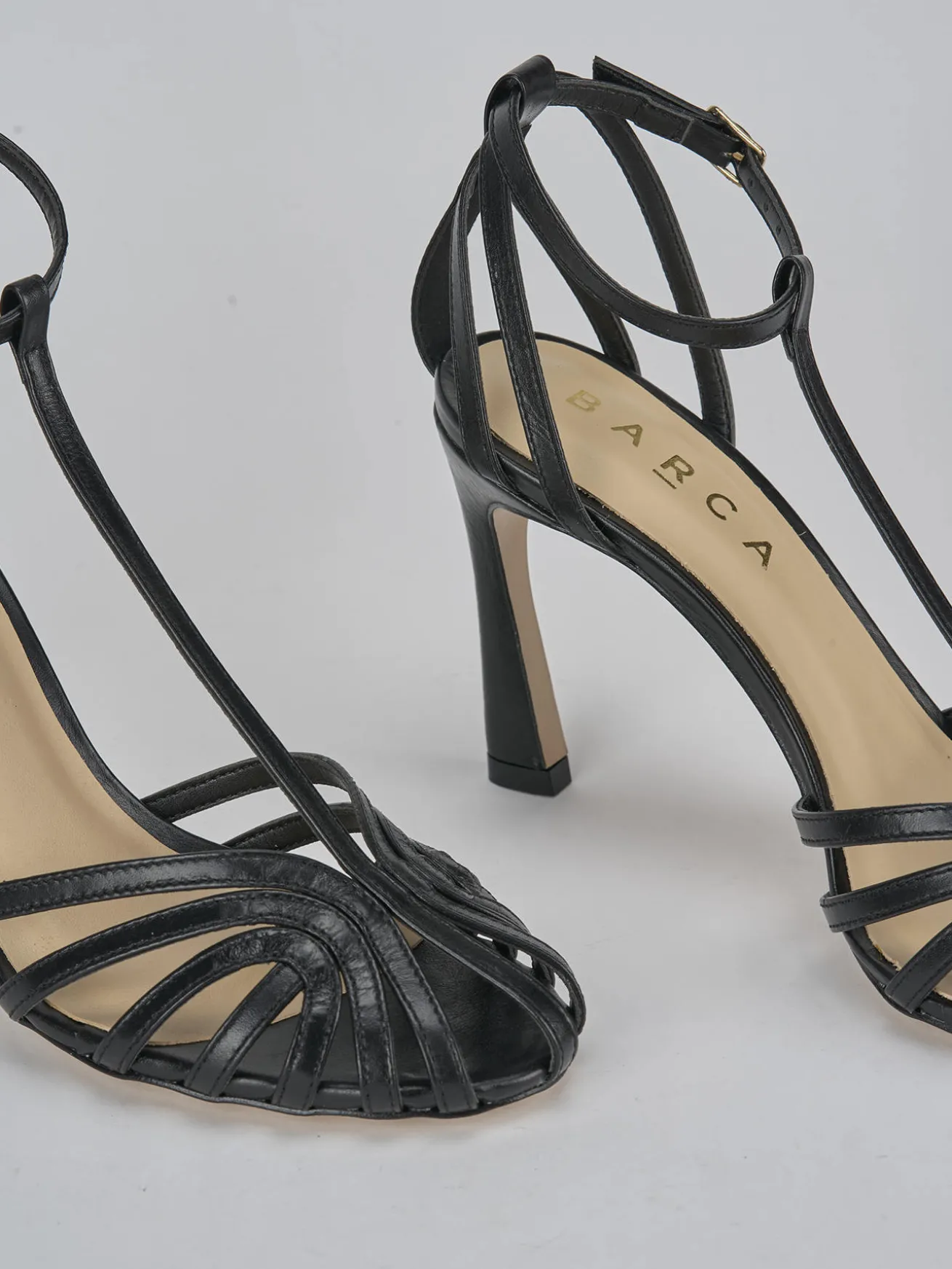 Sandali tacco 9cm pelle nero