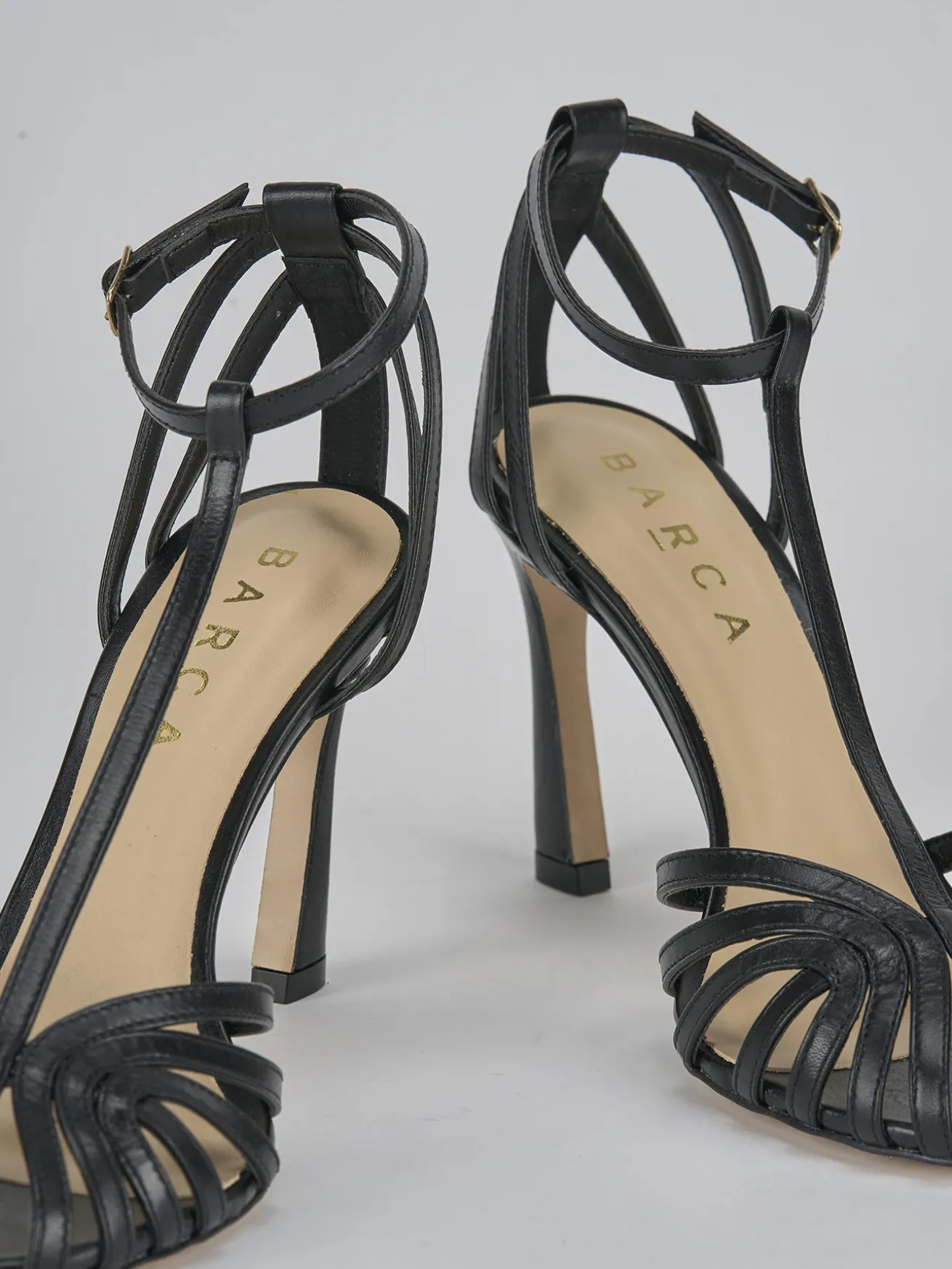 Sandali tacco 9cm pelle nero