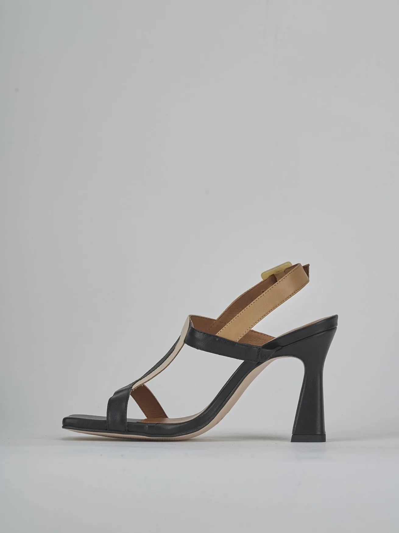 Sandali tacco 9cm pelle nero