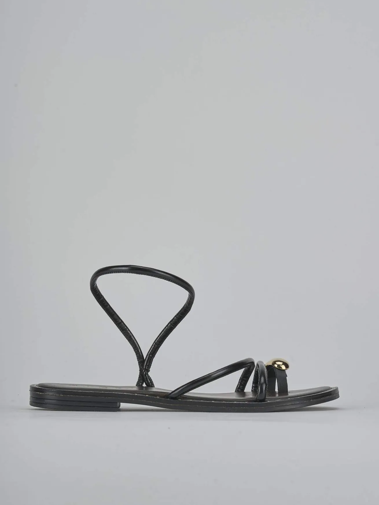 Sandali tacco 1cm pelle nero