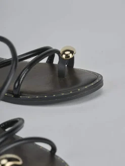 Sandali tacco 1cm pelle nero