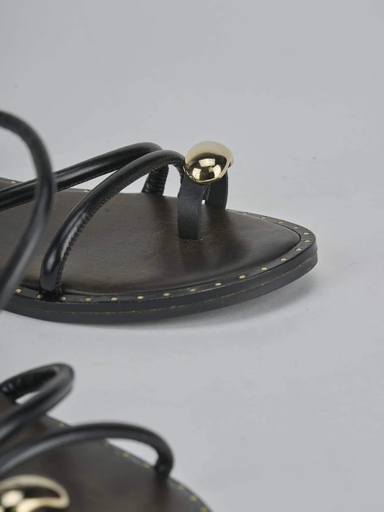 Sandali tacco 1cm pelle nero