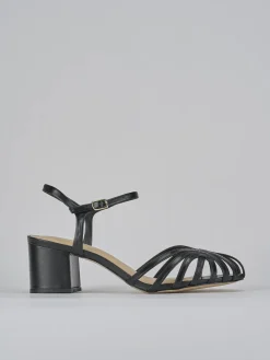 Sandali tacco 5cm pelle nero