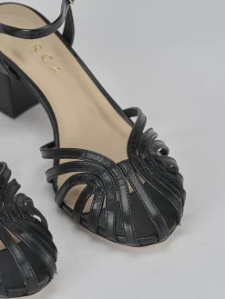 Sandali tacco 5cm pelle nero