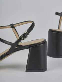 Sandali tacco 9cm pelle nero