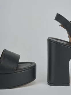 Sandali tacco 9cm pelle nero