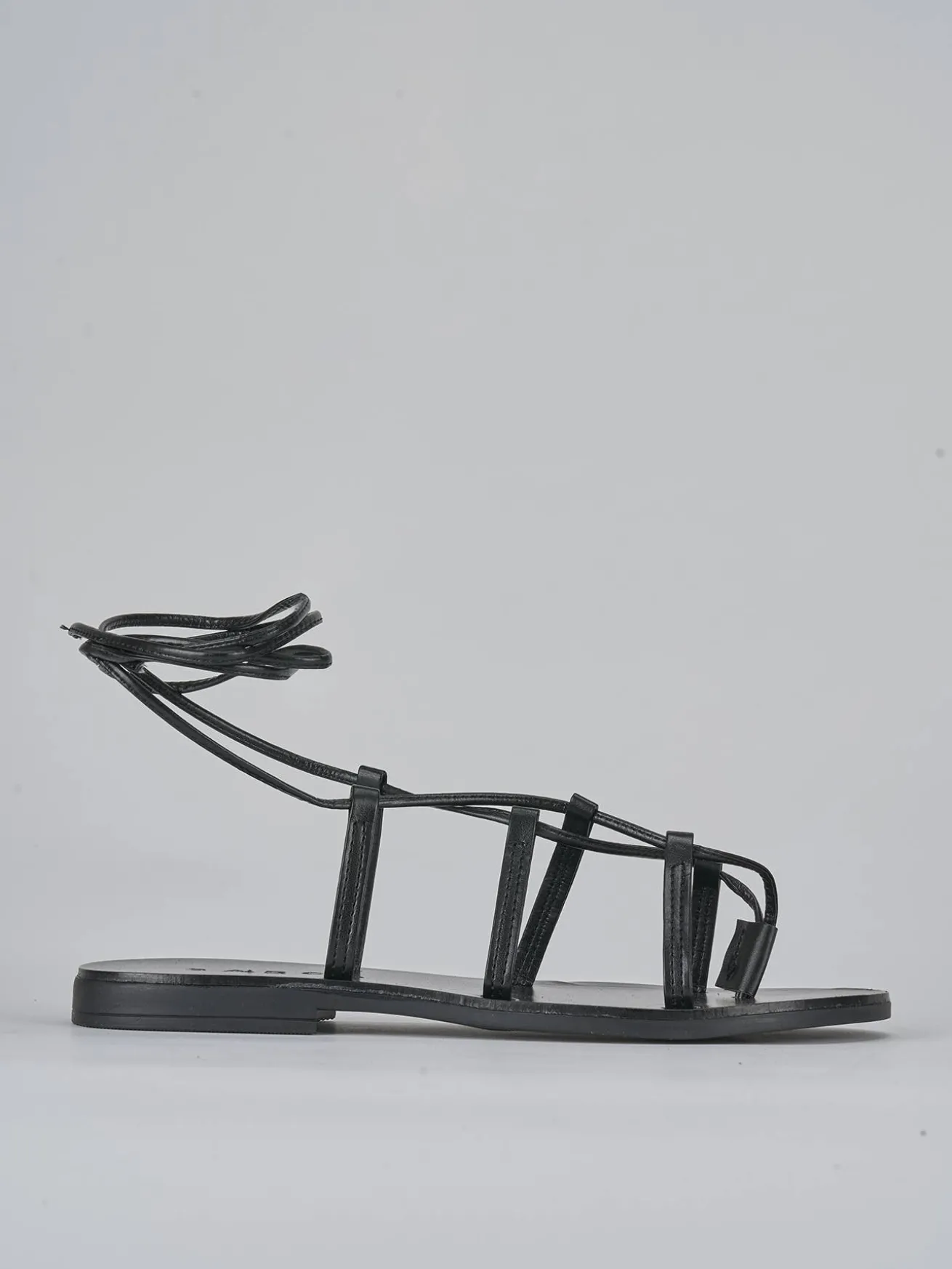 Sandali tacco 1cm pelle nero