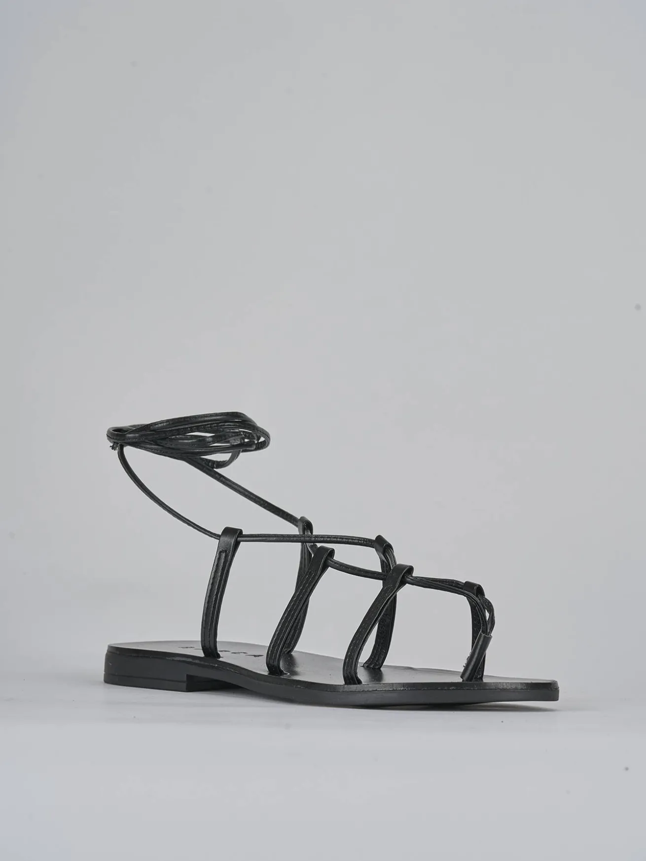 Sandali tacco 1cm pelle nero