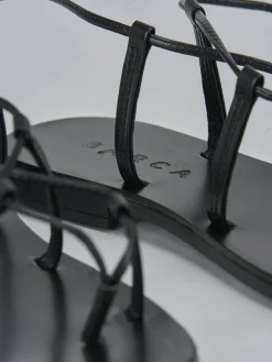 Sandali tacco 1cm pelle nero