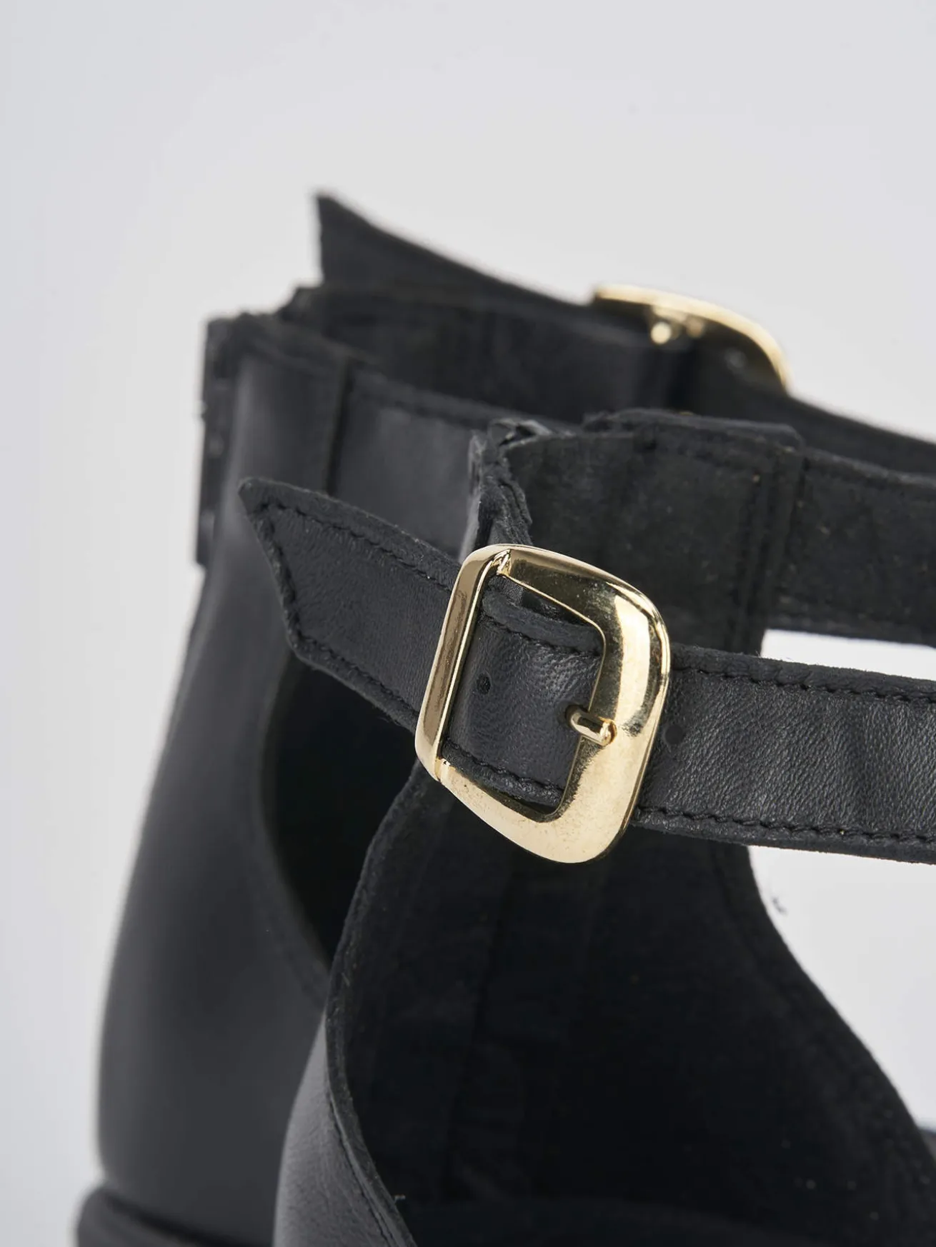 Sandali tacco 1cm pelle nero