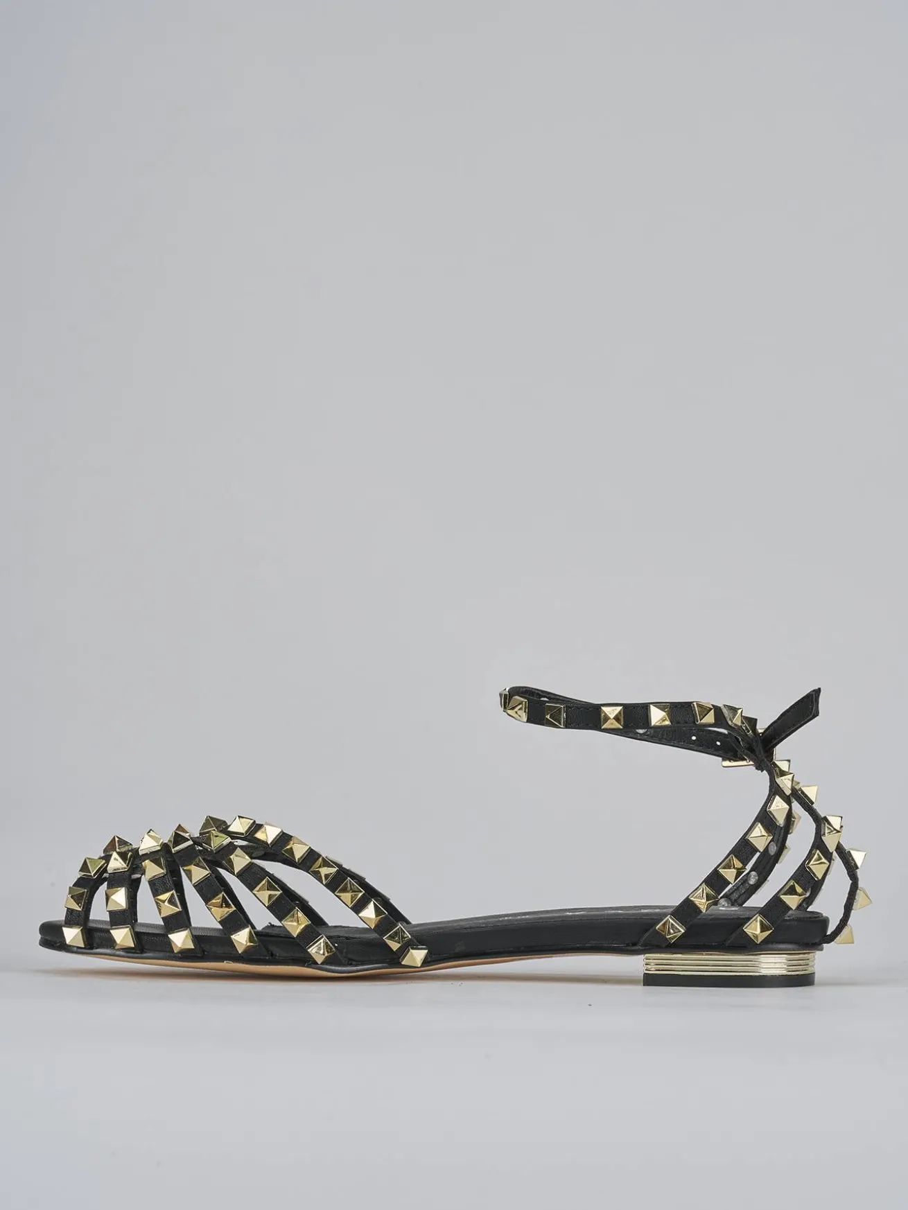 Sandali tacco 1cm pelle nero