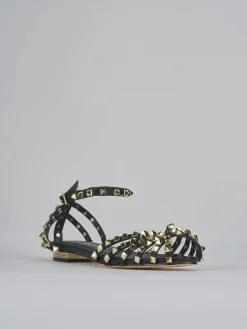 Sandali tacco 1cm pelle nero