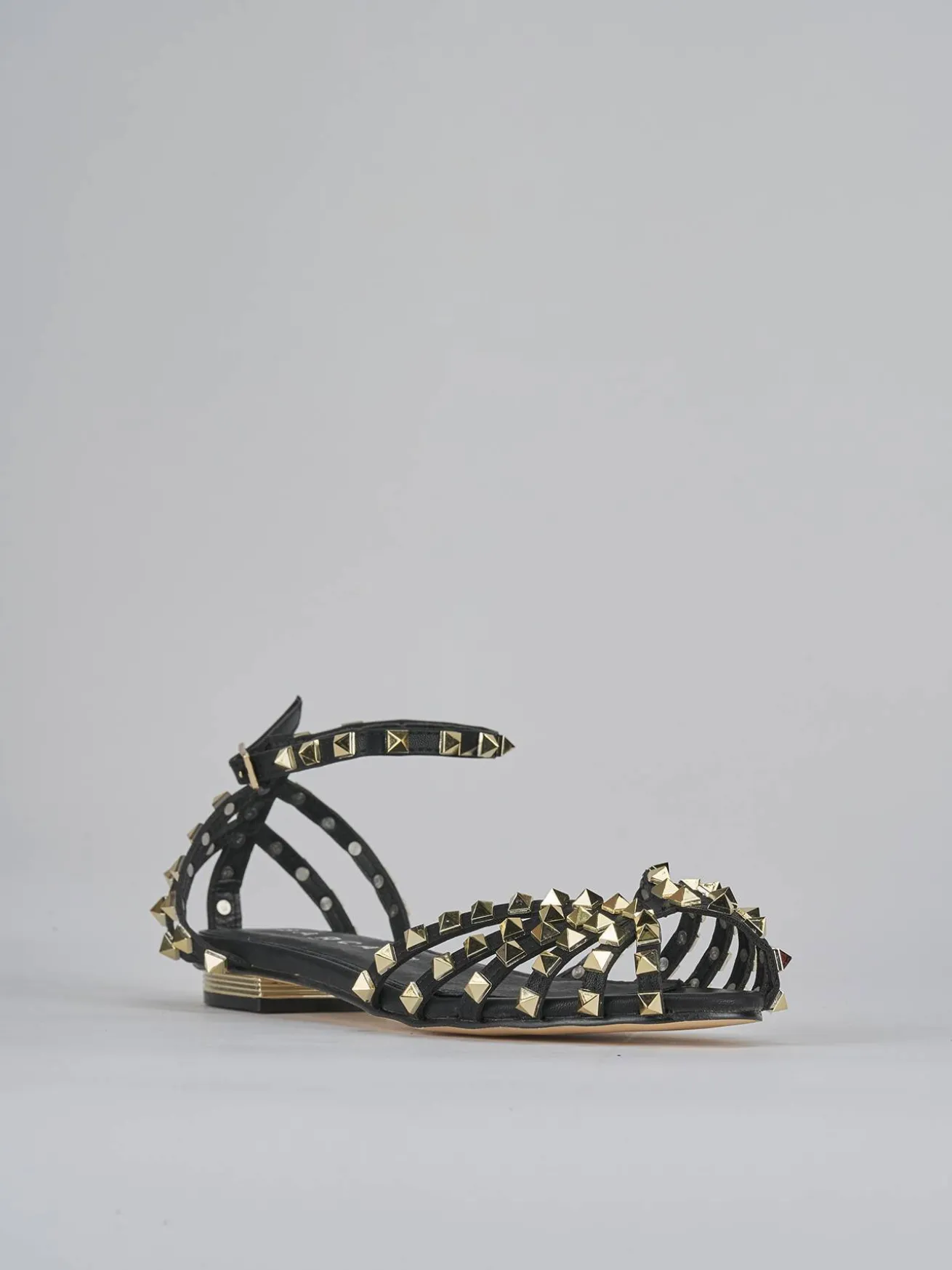 Sandali tacco 1cm pelle nero