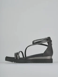 Sandali tacco 2cm pelle nero