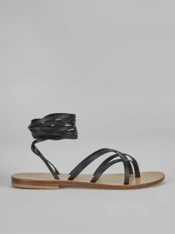 Sandali tacco 1cm pelle nero