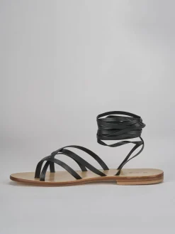 Sandali tacco 1cm pelle nero