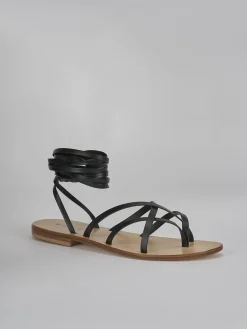 Sandali tacco 1cm pelle nero