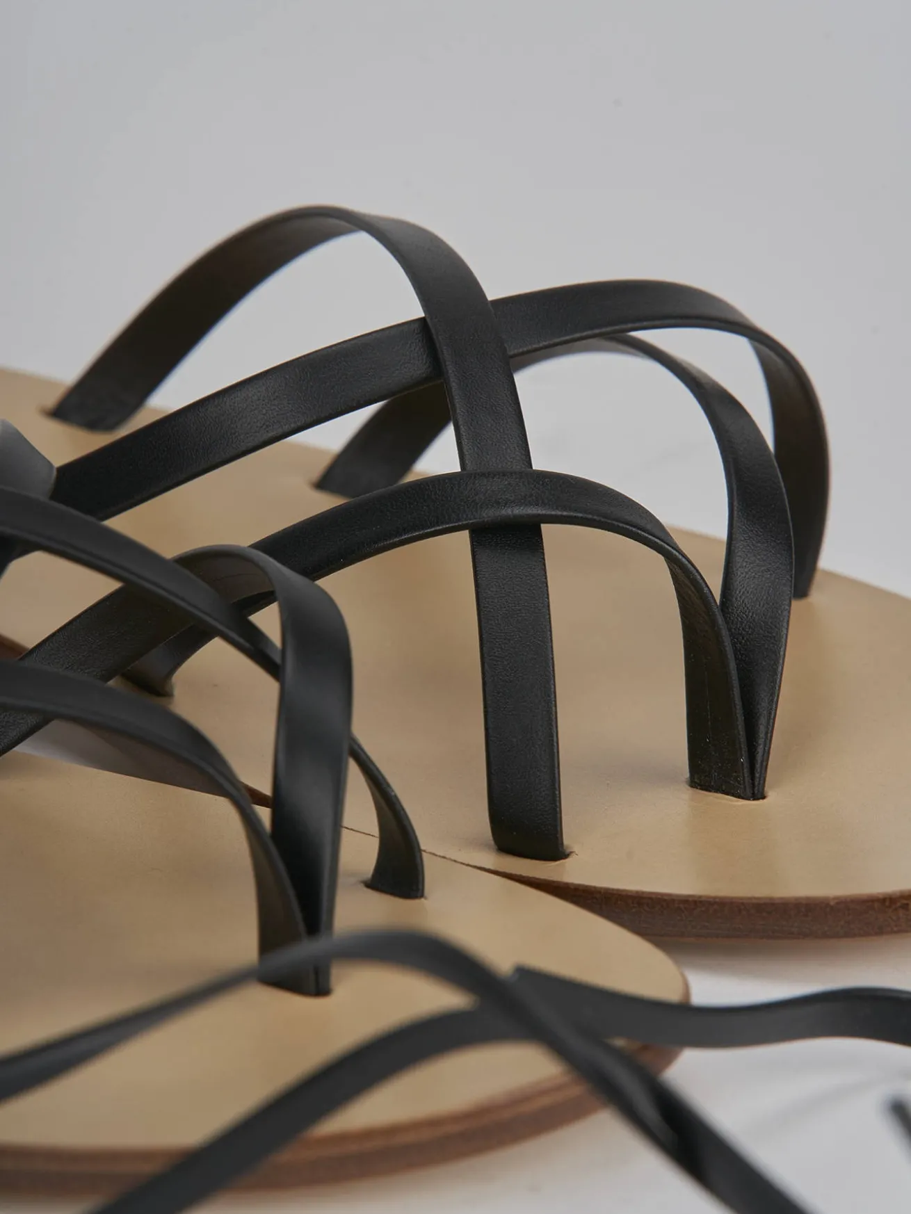 Sandali tacco 1cm pelle nero