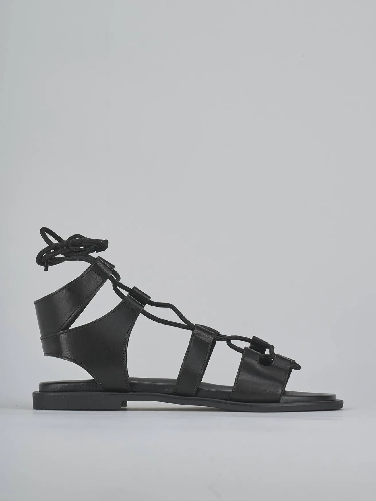 Sandali tacco 1cm pelle nero