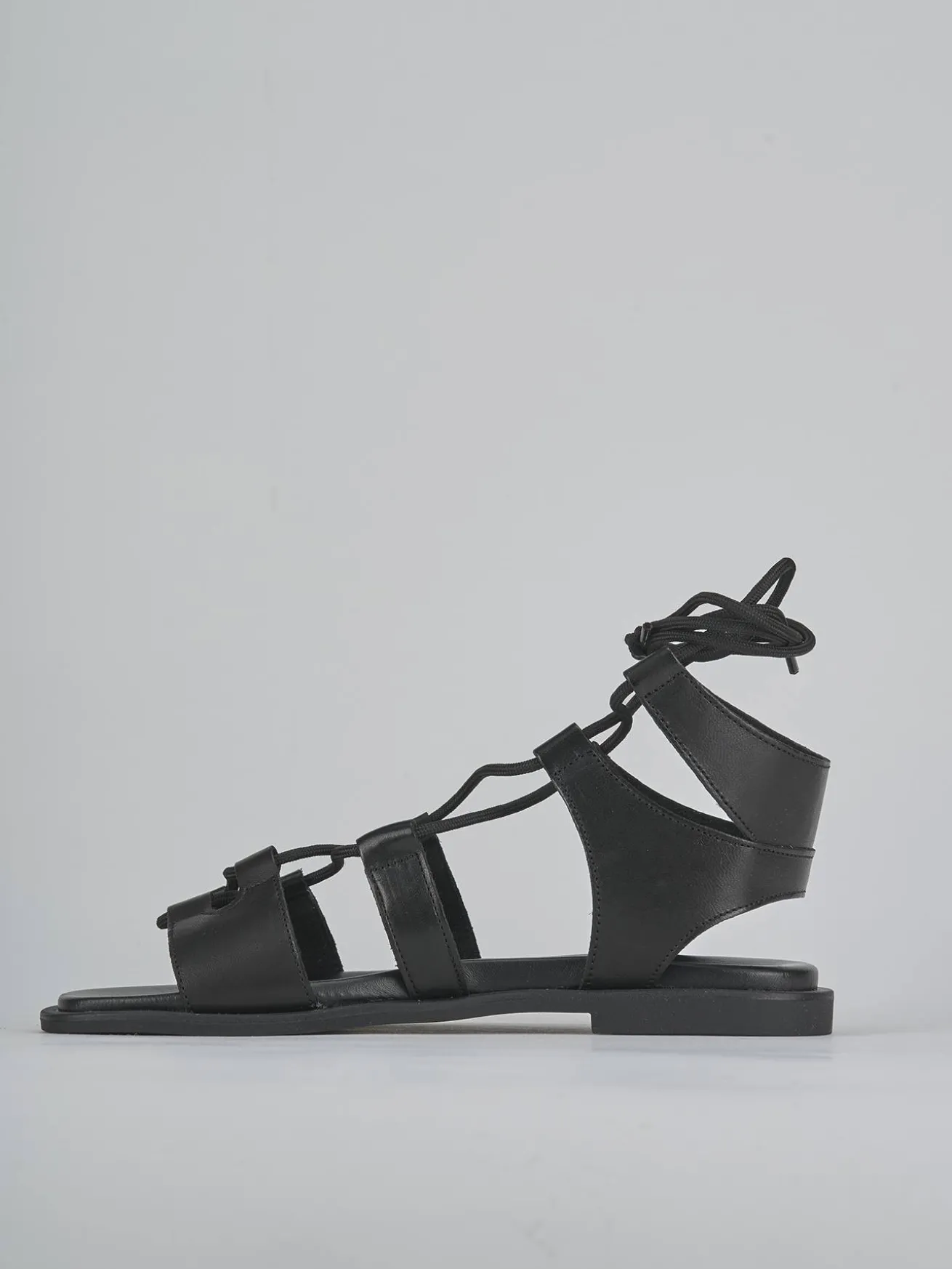 Sandali tacco 1cm pelle nero