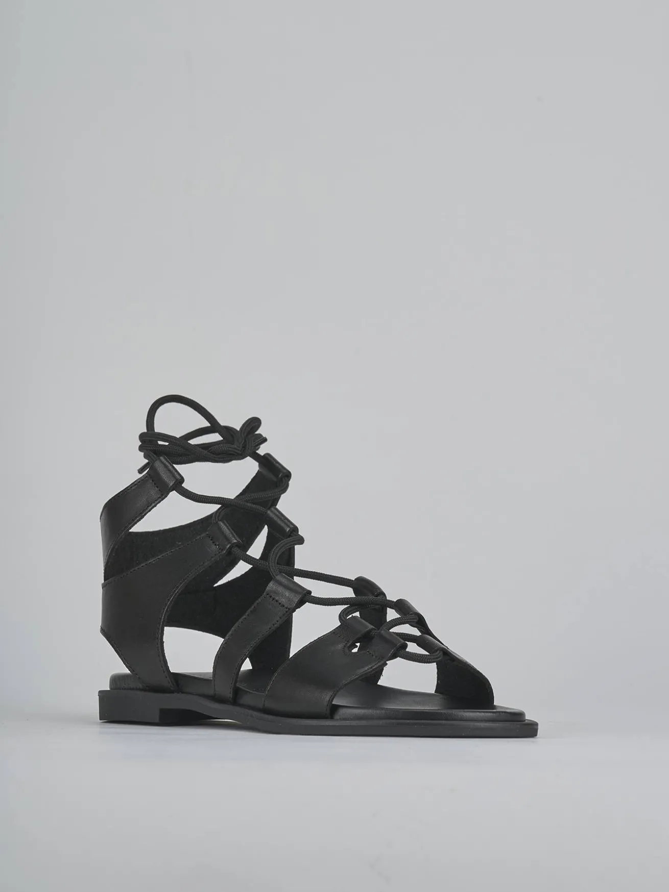 Sandali tacco 1cm pelle nero