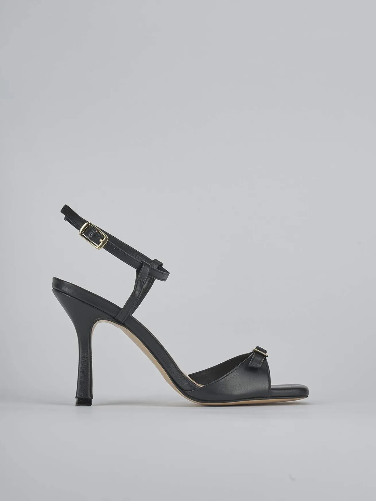 Sandali tacco 9cm pelle nero