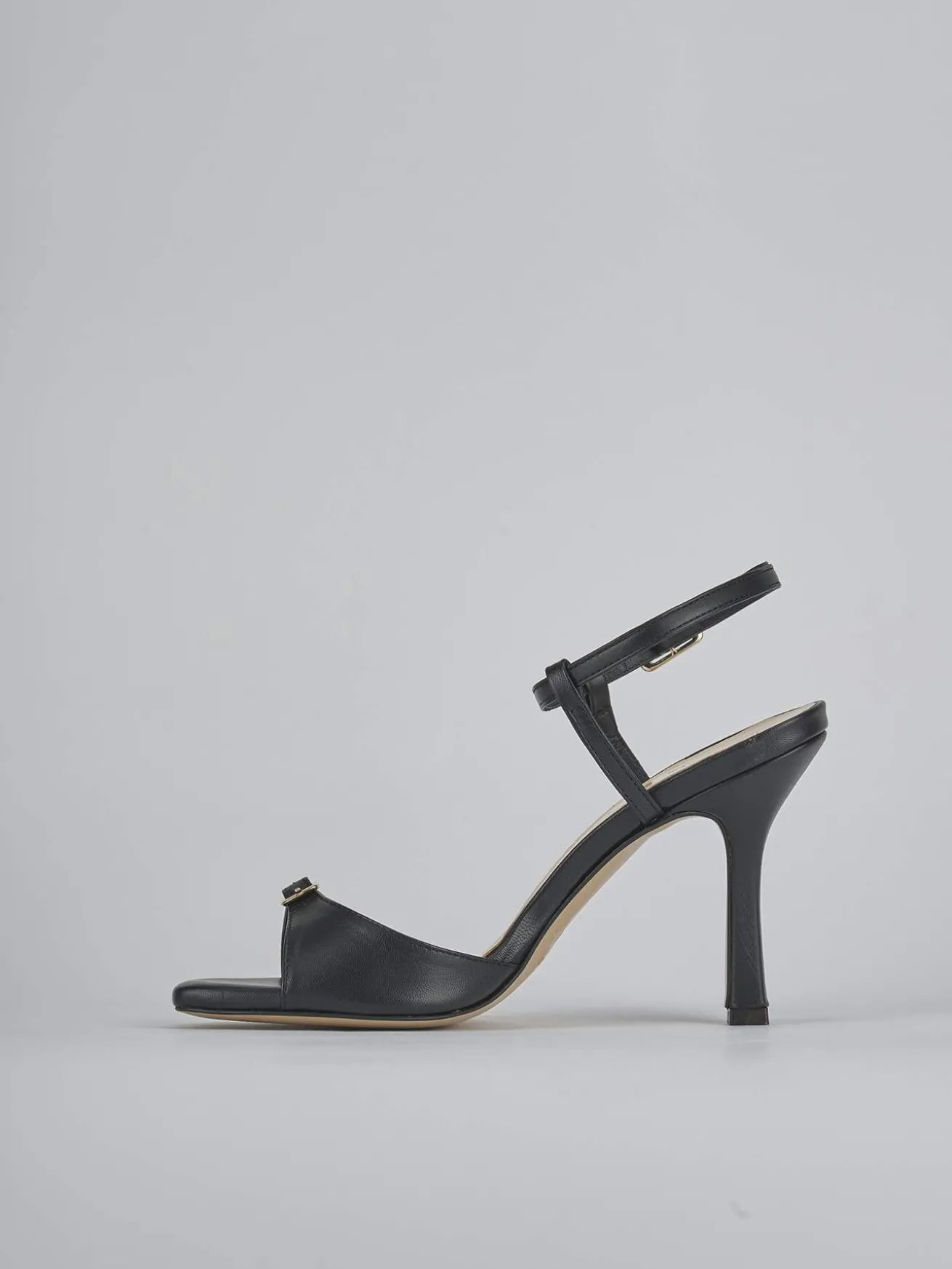 Sandali tacco 9cm pelle nero