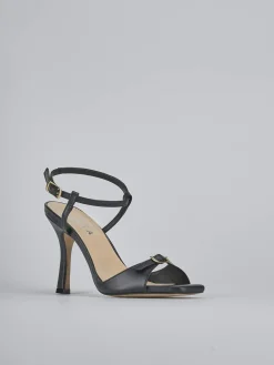 Sandali tacco 9cm pelle nero