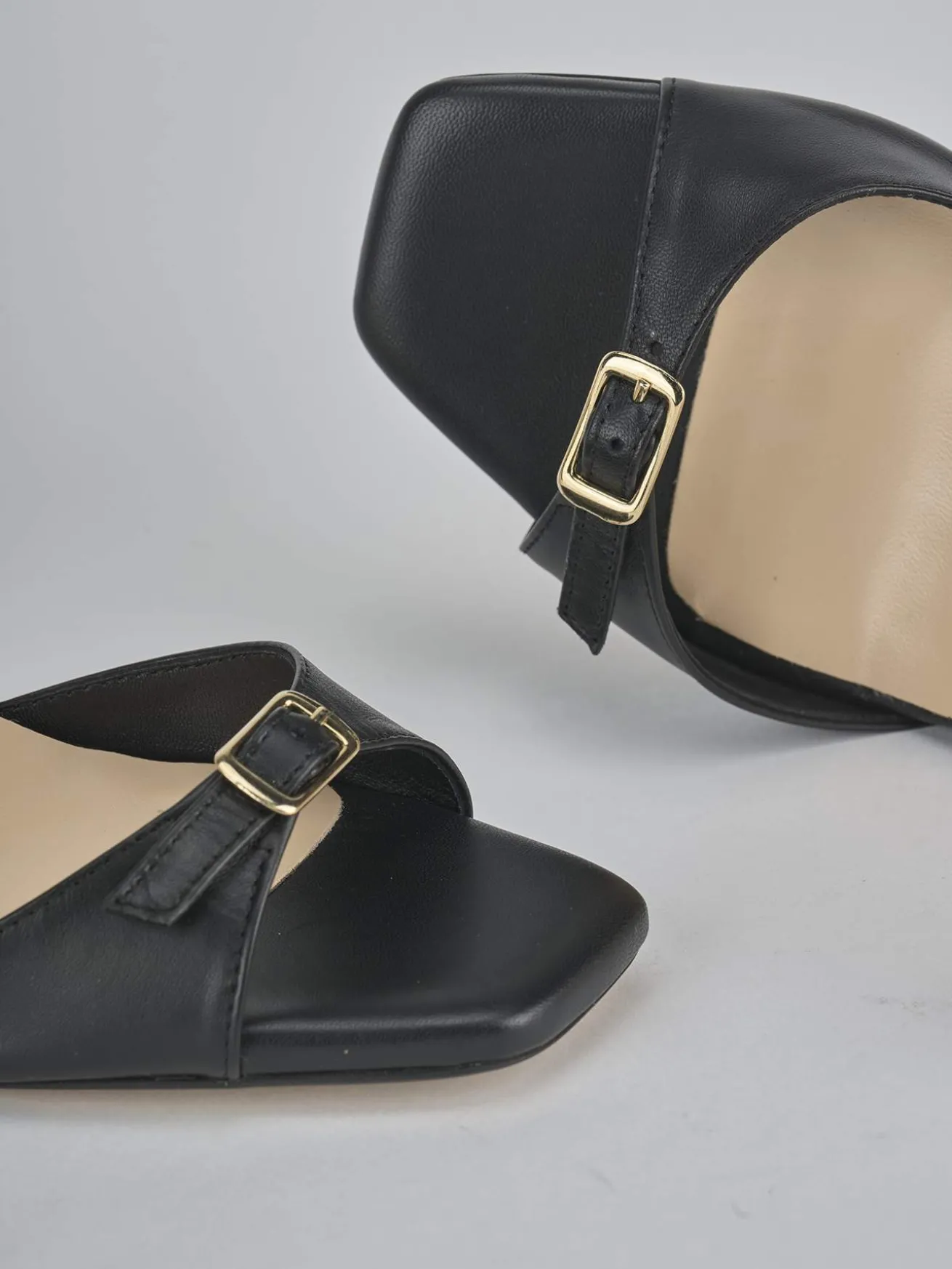 Sandali tacco 9cm pelle nero