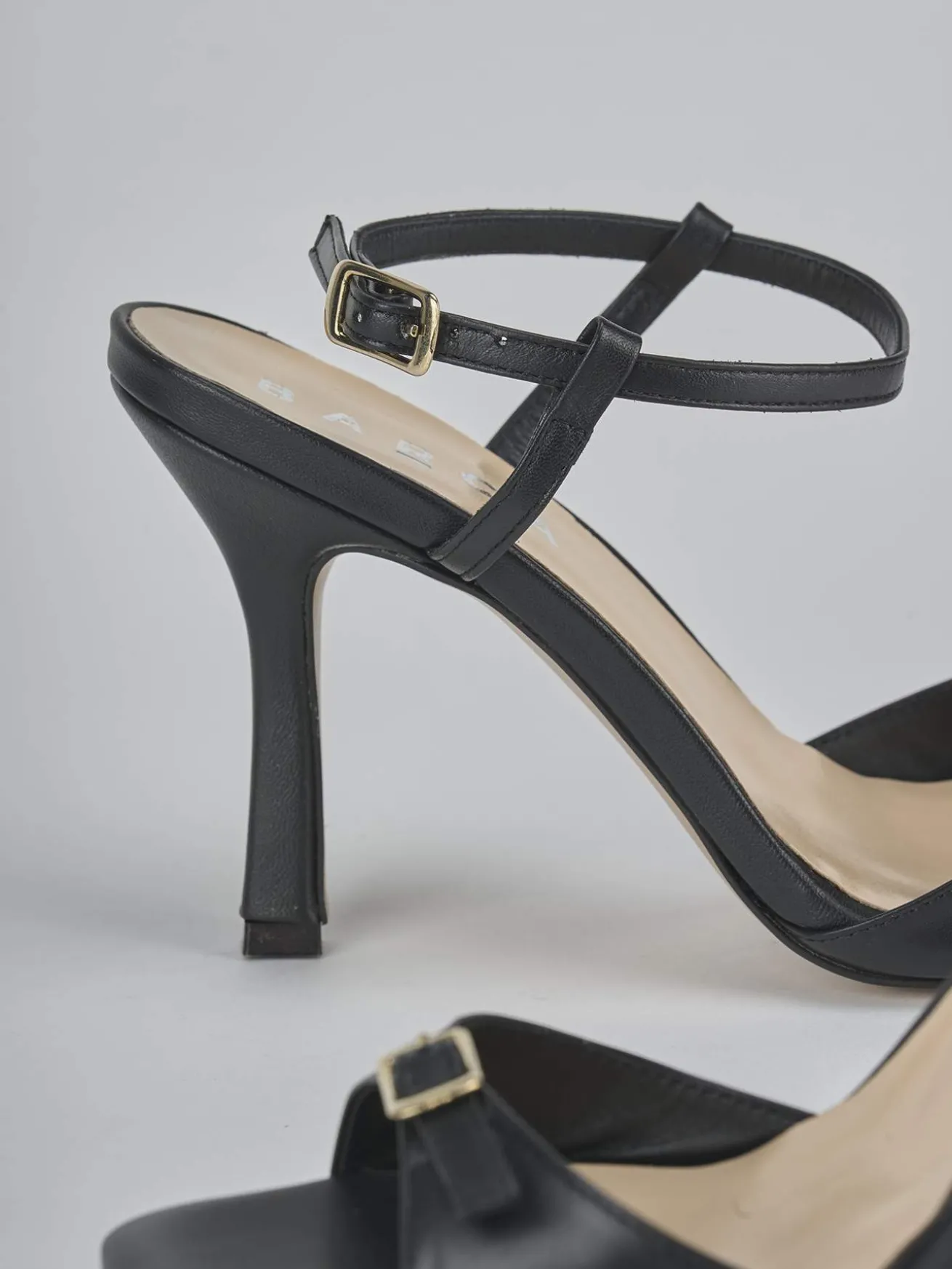 Sandali tacco 9cm pelle nero