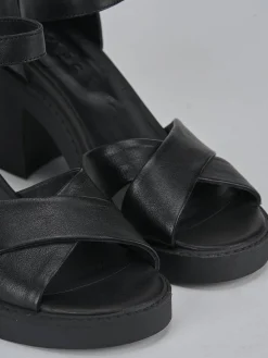 Sandali tacco 7cm pelle nero