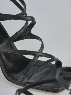 Sandali tacco 8cm pelle nero