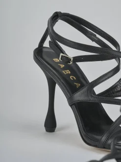 Sandali tacco 8cm pelle nero