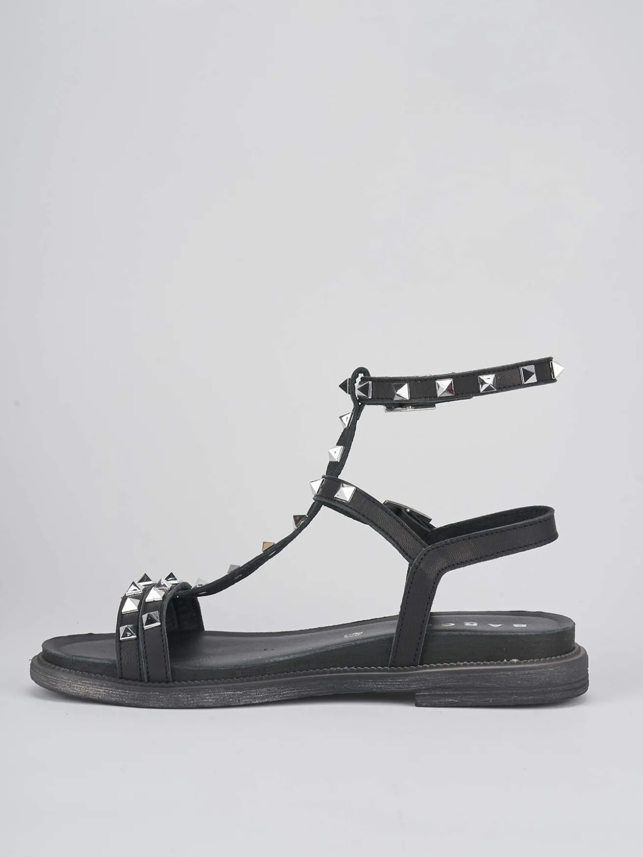 Sandali tacco 1cm pelle nero