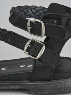 Sandali tacco 1cm pelle nero